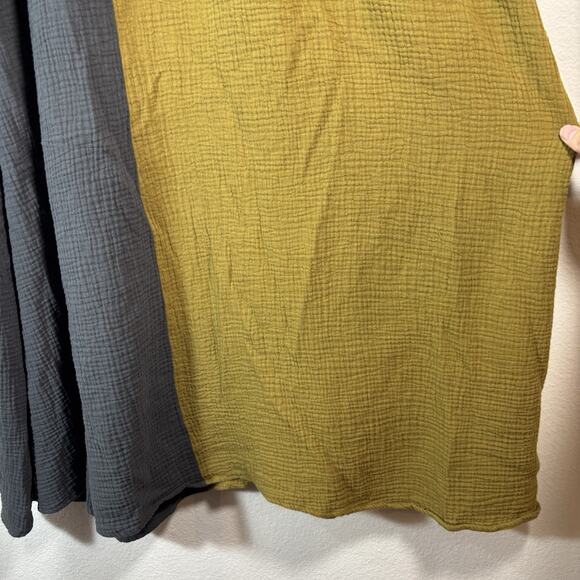 Grade and Gather Sz L Two Tone Maxi Dress Charcoal/Golden Rod Fall Lagenlook - Picture 8 of 13